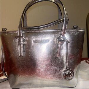 Michael Kors Small Metallic Silver Tote